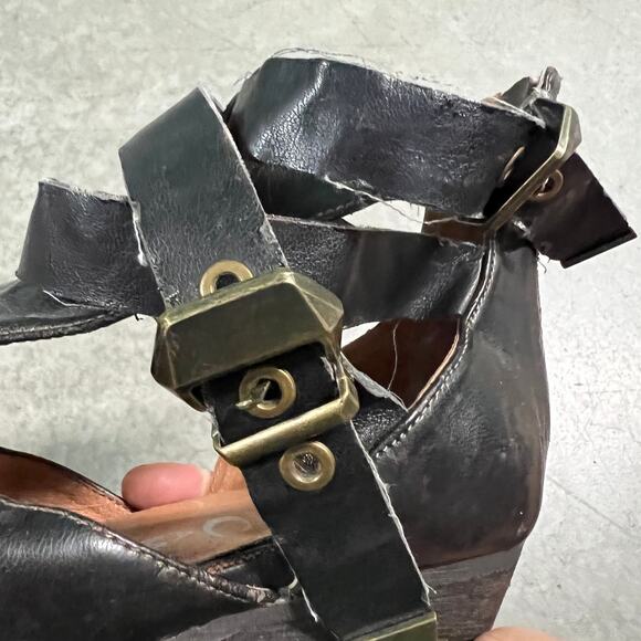 Jeffrey Campbell US 9.5 Everwell Ibiza Brown Leather Cutout Ankle Boots Shoes - Picture 11 of 13